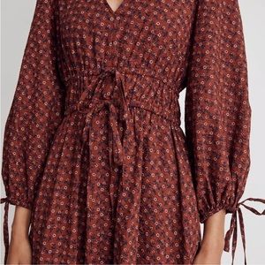 Madewell Sophia Tie-Front Midi Dress in Teaberry Floral